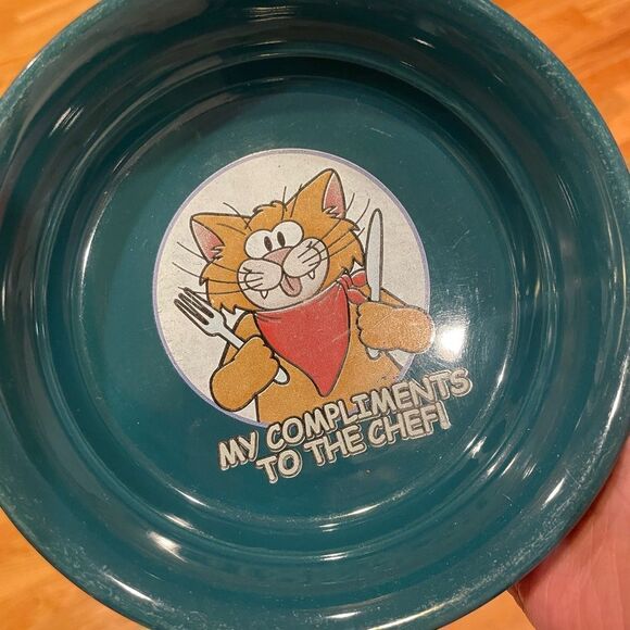 Vintagee My Compliments To The Chef Cat Dishes - Picture 3 of 16